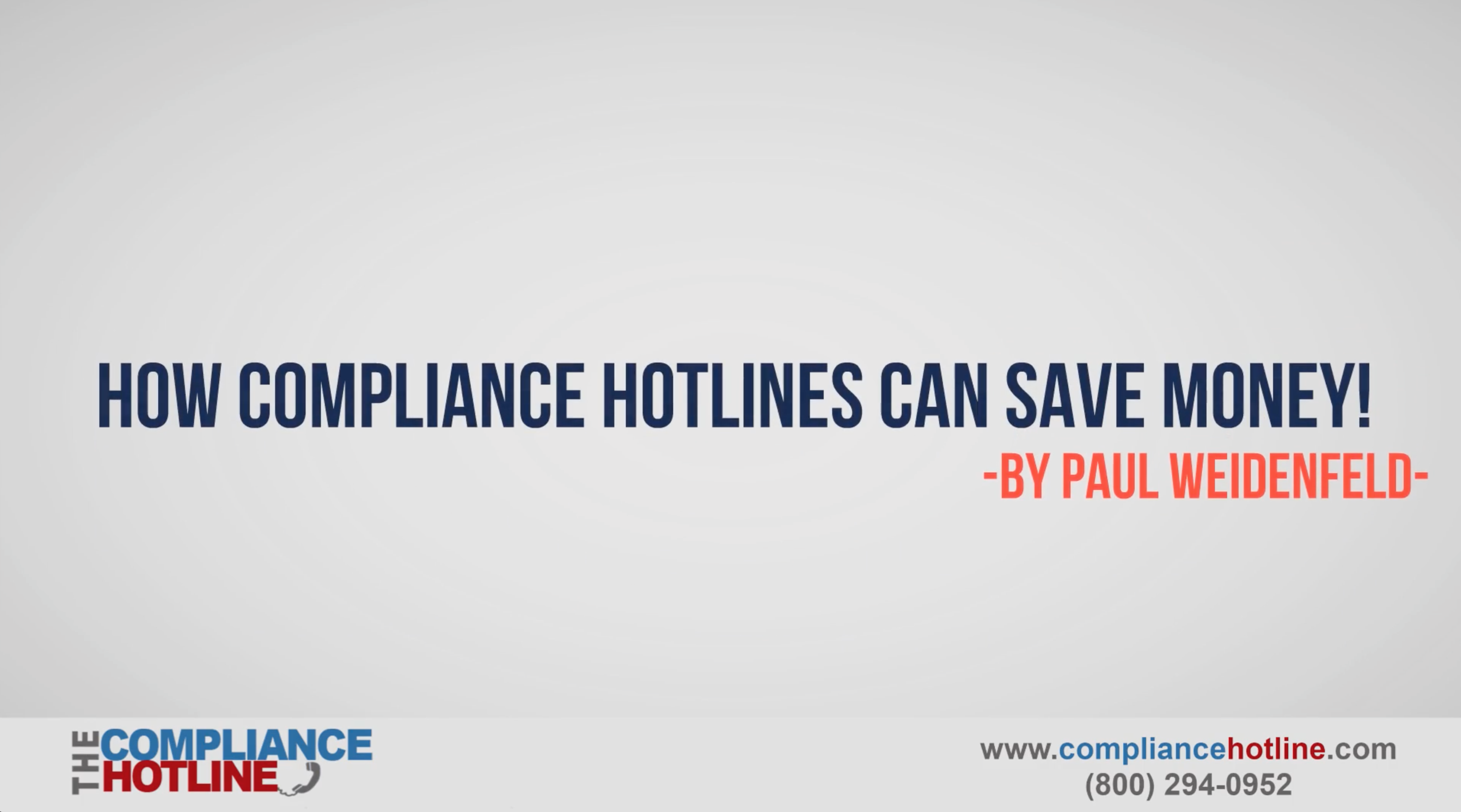 How Compliance Hotline Can Save Money!
